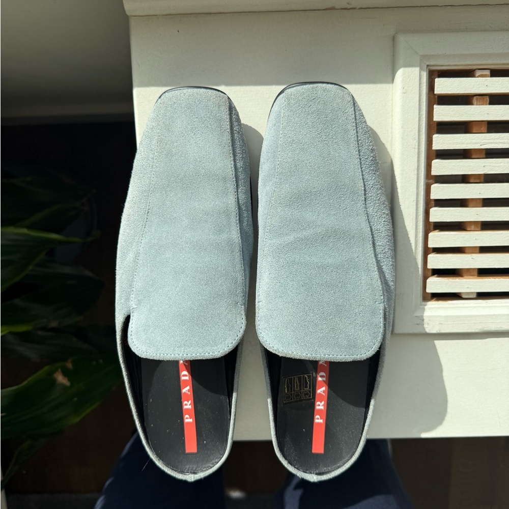 Prada Suede Loafers - Blue Gray